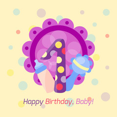 Happy birthday badge vector icon.