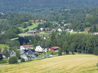 Fototapeta na wymiar Norwegian suburb near Oslo