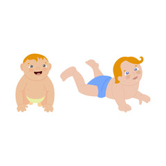 Obraz premium Baby kids emotions vector illustration.