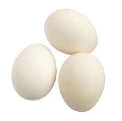 Three White Eggs Isolated On White