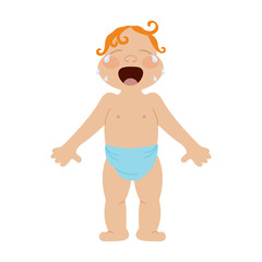 Crying kid vector illustration.