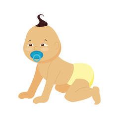 Baby little kid vector illustration.