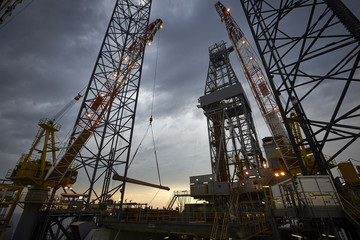 Fototapeta na wymiar General view of the floating drilling rig