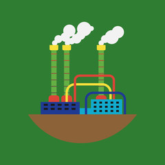 Alternative energy factory vector illustration.