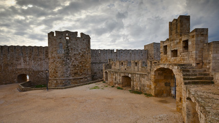 Obraz premium Medieval city walls of Rhodes town.