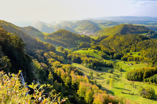 Blick Richtung Baselland von der Belchenflue, Schweiz