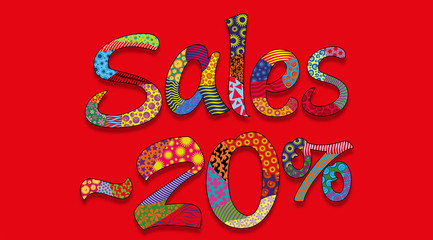 Sales -20% Soldes 2021 promotion red patchwork