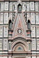 Gothic decorations on Florence cathedral. Florence, Italy