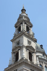 Fototapeta na wymiar Bell tower of St. Stephen Basilica in Budapest, Hungary