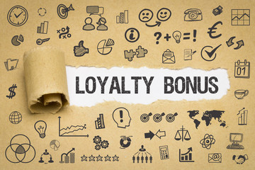 Loyalty Bonus Papier mit Symbole