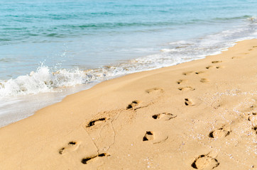 Footprints on the beach