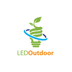 led outdoor, electric green energy logo 