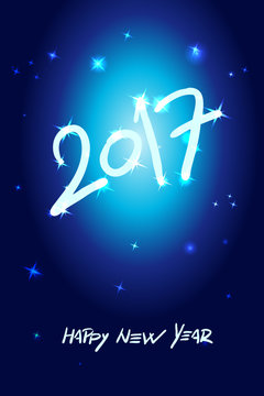 new year design om starry night background - vector illustration