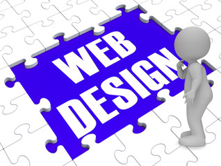 Web Design Puzzle Shows Website Content 3d Rendering