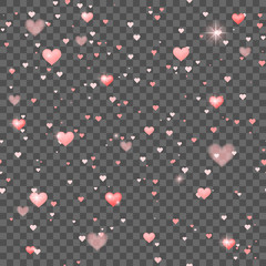 seamless background with different colored confetti hearts