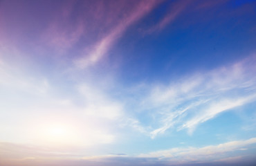 Obraz premium Sky background on sunset.