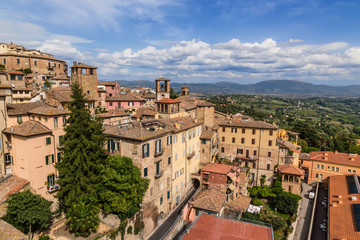 Fototapeta na wymiar Perugia, Italy. The city and the surrounding countryside