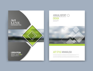 Abstract composition. White a4 brochure cover design. Info banner text frame. Sky font. Title sheet model set. Modern vector front page. Brand logo texture. Green lozenge image icon. Ad flyer fiber