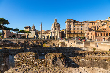 Rome, Italy. The ruins of Trajan's Forum