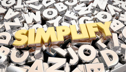 Simplify Complication Complex Message Word Letters 3d Animation