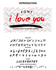 Typeface. Label. I love you typeface, labels and different type designs