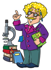 Funny scientist or inventor. Profesion ABC series
