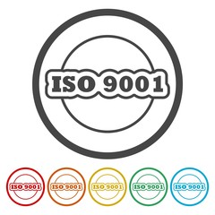 ISO 9001 certified sign icon 