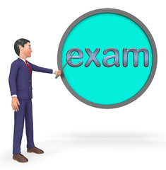 Exam Sign Represents University Tests 3d Rendering