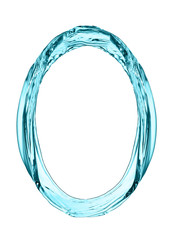 Water splash letter O with light blue color