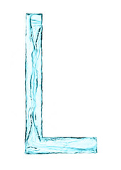 Fototapeta na wymiar Water splash letter L with light blue color