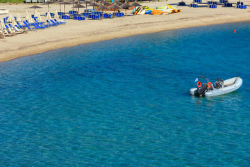 Obraz premium Summer morning Platanitsi beach (Greece).