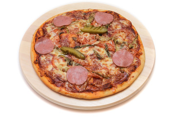 pizza with sausage