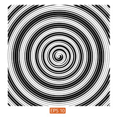 Vector halftone background. Concentric circles. Spiral