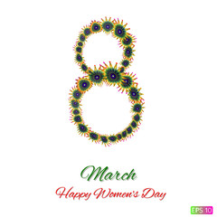 Eighth of March postcard. Flowers