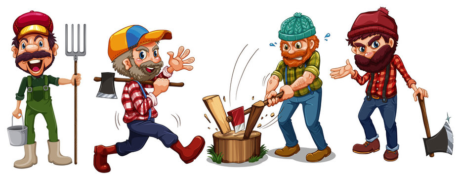 Lumber jacks and farmer characters