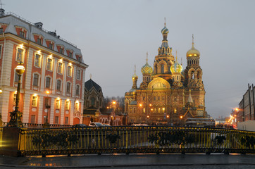 Obraz premium View of the Church at night.