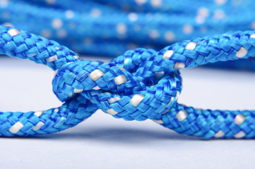 Blue rope knot isolated