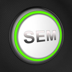Sem Button Means Sales Promotion 3d Illustration