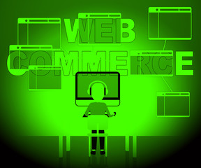 Web Commerce Showing Online Trade 3d Illustration