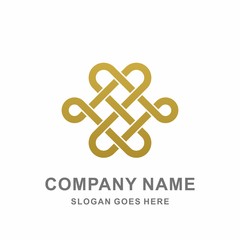 Geometric Square Flower Heart Love Morocco Ornament Interior Decoration Business Company Stock Vector Logo Design Template