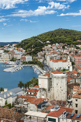 Naklejka na ściany i meble Sights of Croatia. Beautiful city Split. Croatian paradise.