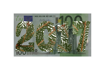 New Year's greeting banknote 100 euro
