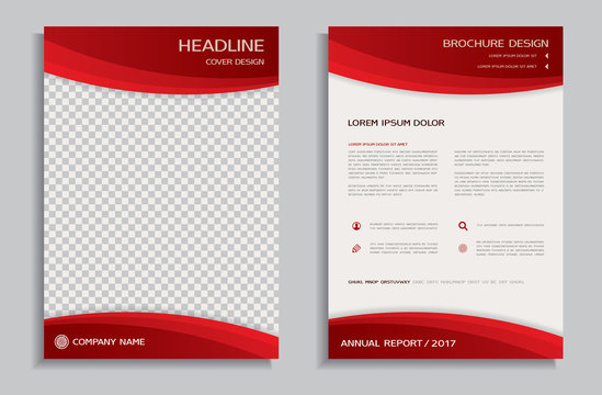 Red flyer design template - brochure, front and back page
