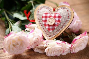 Roses and heart shape 