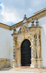 Fototapeta na wymiar Entrance of the Baroque church in Cabra