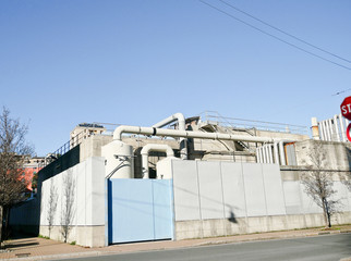 The water treatment plant in a town. 