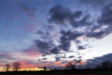 Wonderful colors of the evening sky.