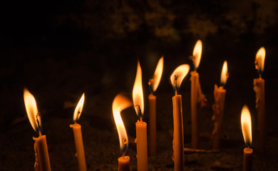 Saints of wax in the church