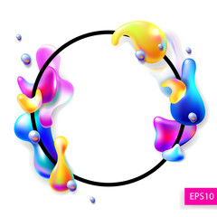 Obraz premium abstract bright colorful plasma drops shapes with a black circle