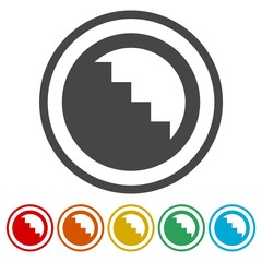 Stairs down vector simple icon, Downstairs icon 